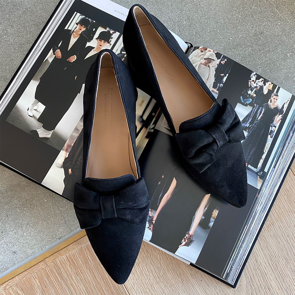 Græsse kage Sophie Copenhagen Shoes Be Good Ruskind Ballerina - Black - KØB ONLINE